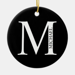 Ornamento cerámico personalizado Monograma y nombr