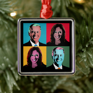 Ornamento cerámico Pop Art Biden Harris
