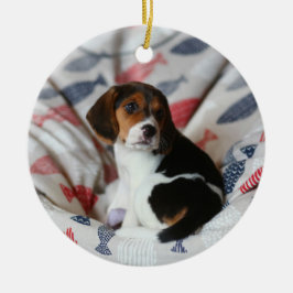 Ornamento cerámico redondo con foto Mascota Person