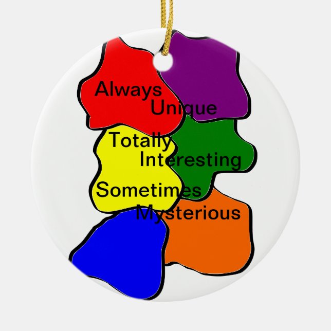 Ornamento cerámico redondo de autismo único (Frente)