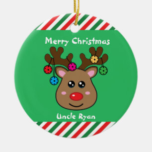 Ornamento cerámico 🎄 reno de bolas de pólvora