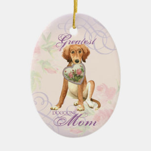 Ornamento cerámico Saluki Heart Mom