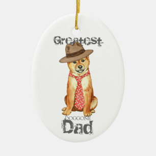 Ornamento cerámico Shiba Inu Dad