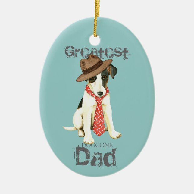 Ornamento cerámico Smooth Fox Terrier Dad (Frente)