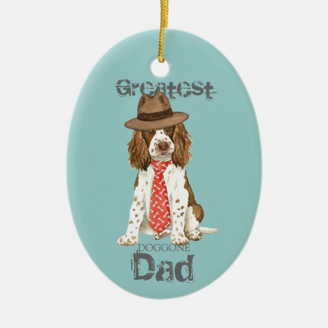 Ornamento cerámico Springer Dad English (Frente)