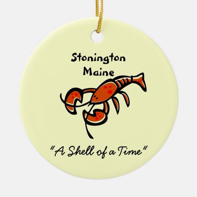Ornamento cerámico Stonington Maine Lobster (Frente)