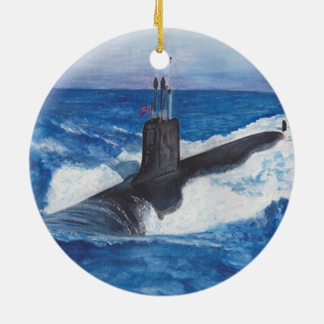 Ornamento cerámico submarino de Virginia Class War (Atrás)
