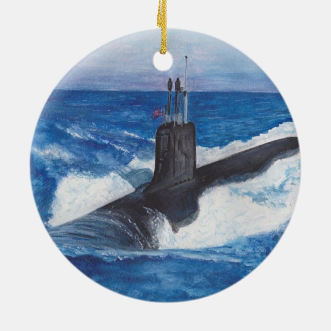 Ornamento cerámico submarino de Virginia Class War (Atrás)