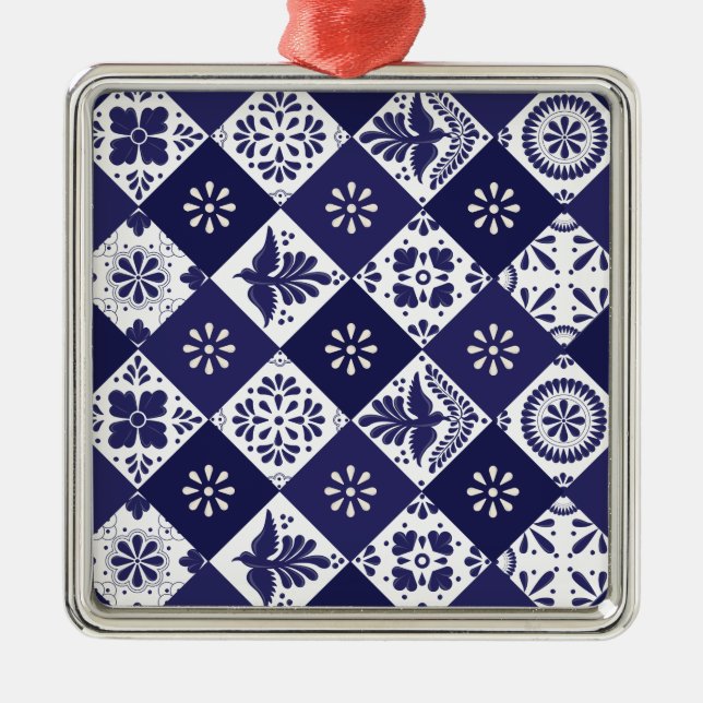 Ornamento cerámico Talavera Tile mexicano (Frente)