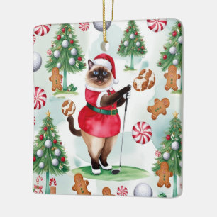 Ornamento cerámico temático para Navidades de golf