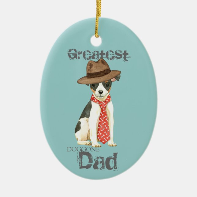 Ornamento cerámico Toy Fox Terrier Dad (Frente)