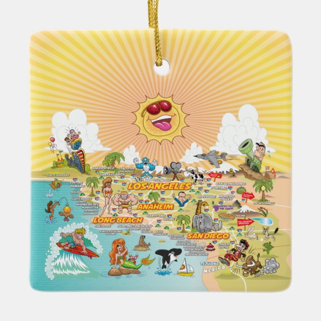 Ornamento cerámico Ultimate Sunny California (Anverso)