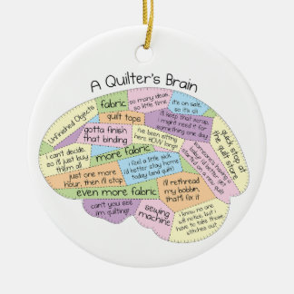 Ornamento cerebral de un quilter - regalo divertid