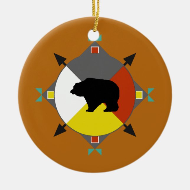 Ornamento cherokee de las direcciones del oso (Frente)