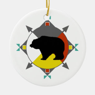 Ornamento cherokee del oso de cuatro direcciones