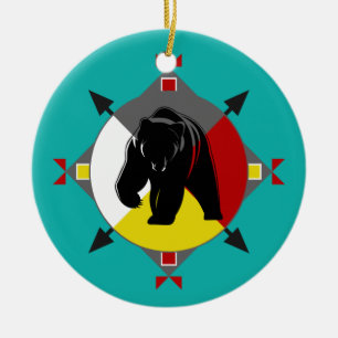 Ornamento cherokee del oso de cuatro direcciones