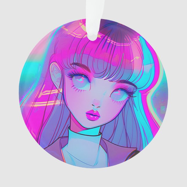 Ornamento Chica Cute Neon Anime (Anverso)