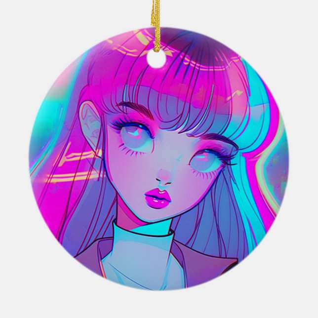 Ornamento Chica Cute Neon Anime (Atrás)