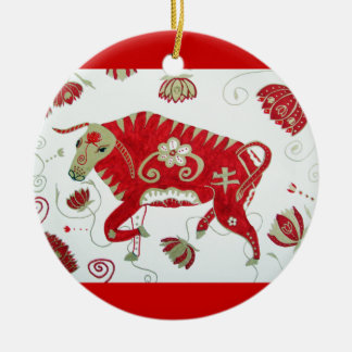 Ornamento chino de la astrología del buey