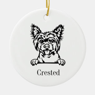 Ornamento chino de perro con crema