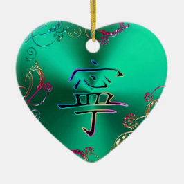 Ornamento chino del navidad del corazón de la paz
