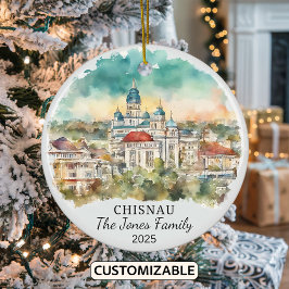 Ornamento Chisinau personalizado, regalo de Moldav