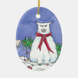 Ornamento chistoso del navidad del gato
