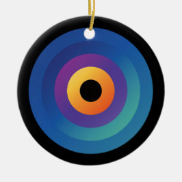 Ornamento circular de llama de pavo real