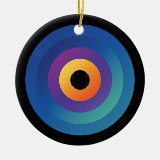 Ornamento circular de llama de pavo real (Frente)