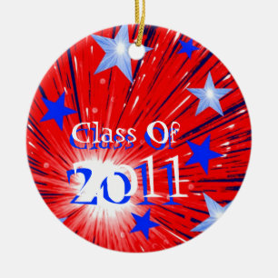 Ornamento 'Clase de 2011' azul blanco rojo de fueg