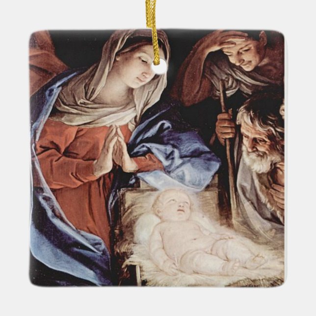 Ornamento clásico de la Virgen María y el Niño Jes (Anverso)
