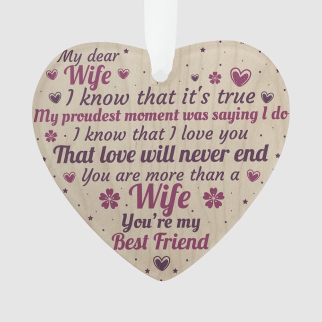 Ornamento colgante - A Mi Querida Esposa (Anverso)