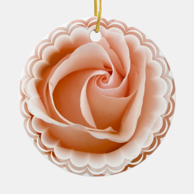 Ornamento color de rosa rosado (Frente)