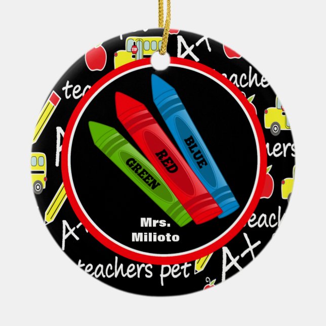 Ornamento colorido de 3 de los creyones navidad (Frente)