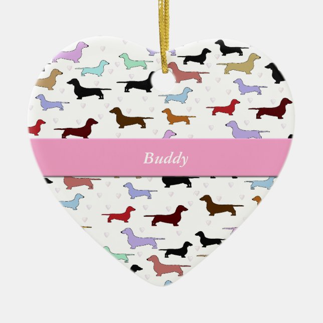 Ornamento colorido del Dachshund (Frente)