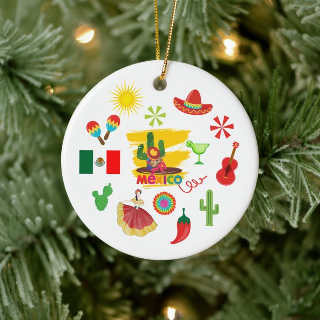 Ornamento colorido mexicano de Navidad (Árbol)
