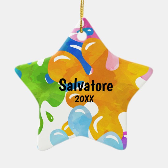 Ornamento colorido personalizado del navidad del (Frente)