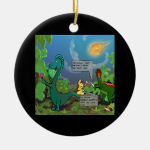 Ornamento cómico divertido de Dinosaur Selfie
