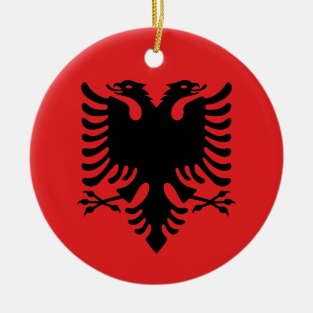Ornamento con bandera de Albania (Frente)