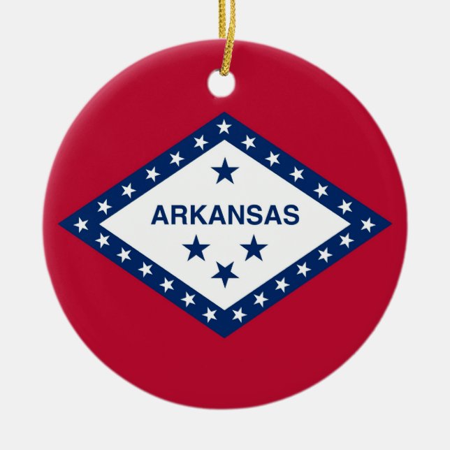 Ornamento con bandera de Arkansas (Frente)