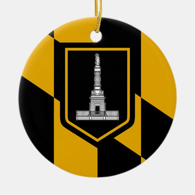 Ornamento con bandera de Baltimore, Maryland, Esta (Frente)