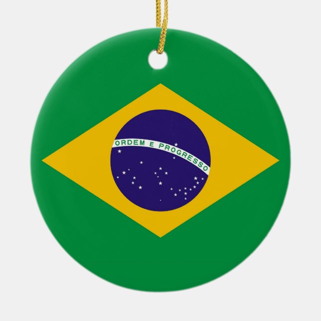 Ornamento con bandera de Brasil (Frente)