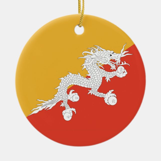 Ornamento con bandera de Bután (Frente)