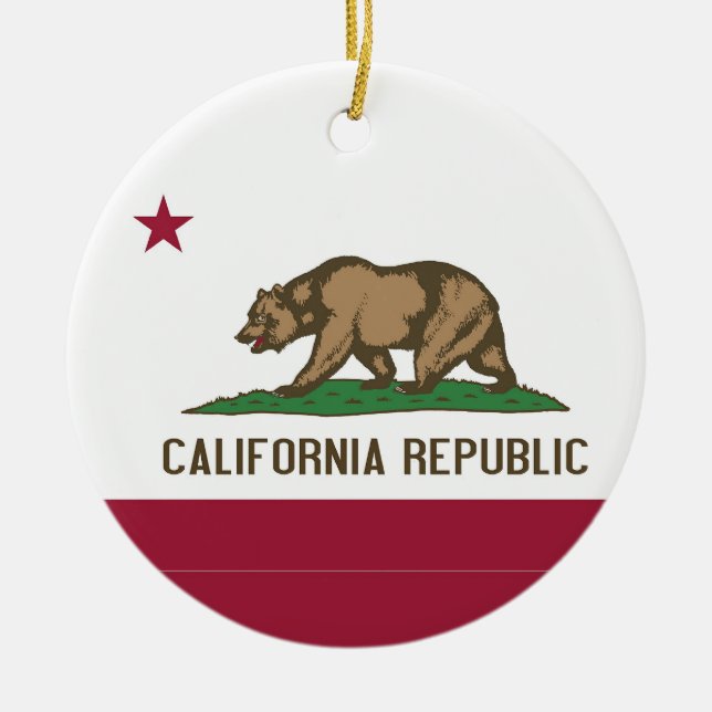 Ornamento con bandera de California (Frente)