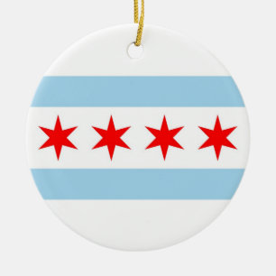 Ornamento con bandera de Chicago, Illinois