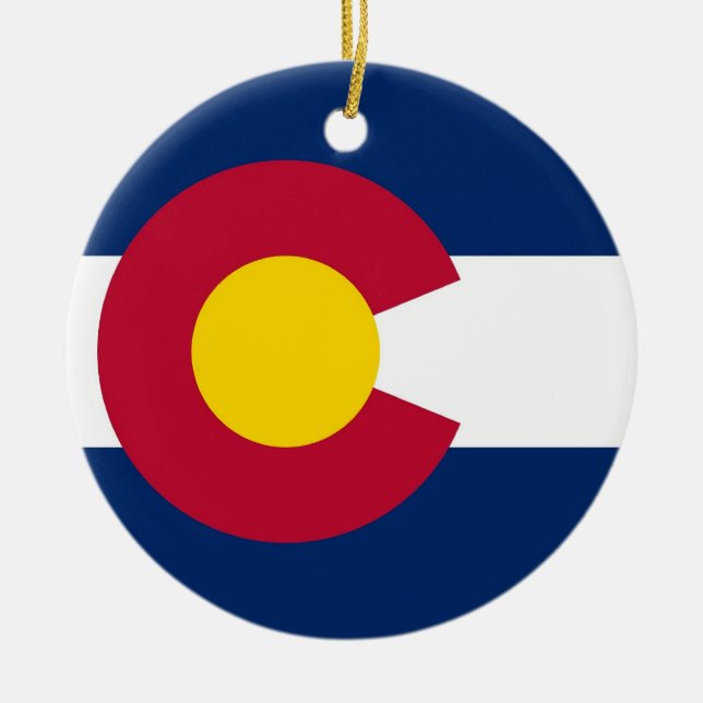 Ornamento con bandera de Colorado (Frente)