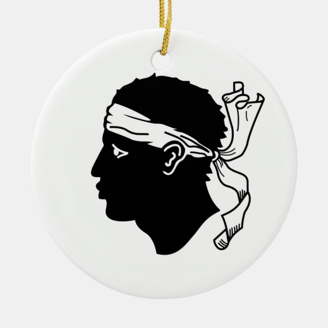 Ornamento con bandera de Córcega, Francia (Frente)