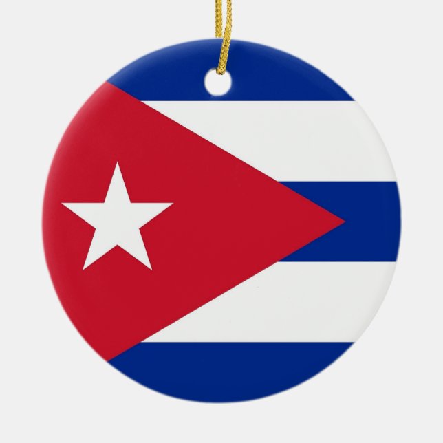 Ornamento con bandera de Cuba (Frente)