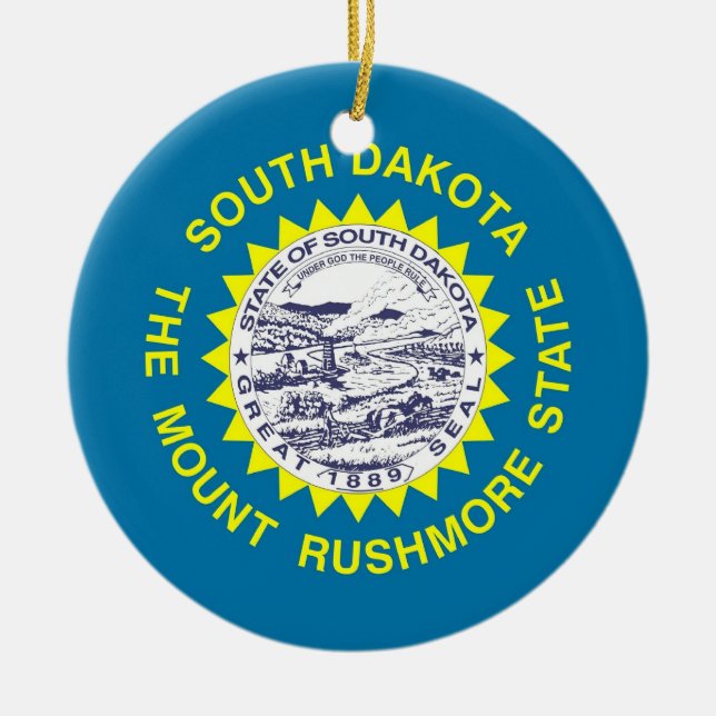Ornamento con bandera de Dakota del Sur (Frente)