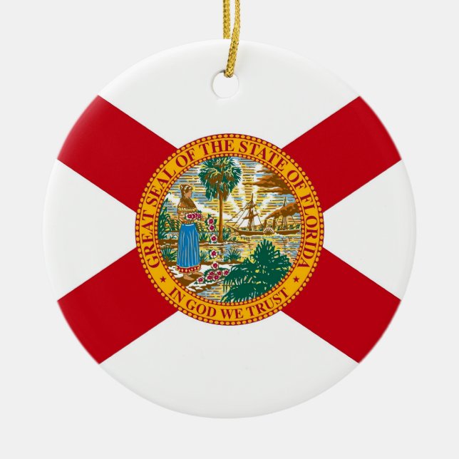Ornamento con bandera de Florida (Frente)
